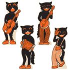 Vintage Halloween Scat Cat Band Stnd-Ups