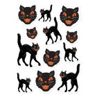 Vintage Halloween Black Cat Stickers
