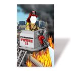 Firefighter on Tower Ladder Truck Photo Prop