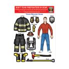 Firewoman Dress-Up Peel 'N Place Activity Sheets (Caucasian Female)