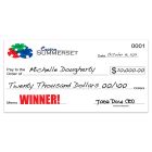 Standard 4mm White Corrugated Plastic Promotional Check w/ Dry-Erase Laminate