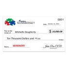 Small 4mm White Corrugated Plastic Promotional Check