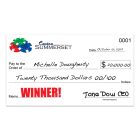 Small 4mm White Corrugated Plastic Promotional Check w/ Dry-Erase Laminate