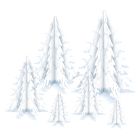 3-D Clear Plastic Winter PineTree Ctrpcs