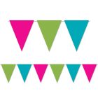 Cerise,Lime Green &Turquoise Pennant Bnr