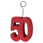 Glittered "50" Photo/Balloon Holder