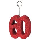 Glittered "60" Photo/Balloon Holder
