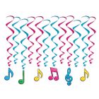Neon Musical Notes Whirls
