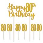 Happy "80th" Birthday Cake Topper