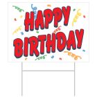 Plastic Happy Birthday Yard Sign