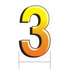 Plastic "3" Yard Sign