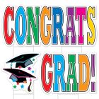 Plas Jumbo Congrats Grad! Yard Sign Set