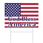 Plastic God Bless America Yard Sign