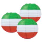 Red, White & Green Paper Lanterns