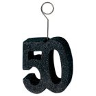 Glittered "50" Photo/Balloon Holder
