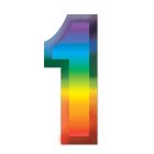 Multi-Color Plastic 3-D Number "1"