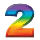 Multi-Color Plastic 3-D Number "2"