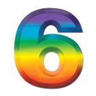 Multi-Color Plastic 3-D Number "6"