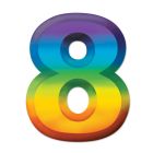 Multi-Color Plastic 3-D Number "8"