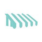 3-D Teal & White Awning Wall Decoration