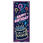 Neon Happy Birthday Door Cover