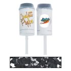 Push-Up Black & Silver Confetti Poppers w/ 2"Custom Round Decal