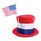 Plush Patriotic Top Hat w/American Flag