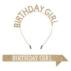 Birthday Girl Headband & Gltrd Sash Set