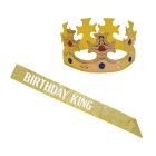 Birthday King's Crown & Gltrd Sash Set