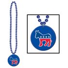 Beads w/Democratic Medallion