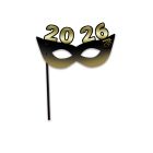 Paper-Stock New Year Masks w/ Wooden Dowel