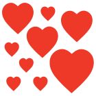 Pkgd Printed Heart Cutouts