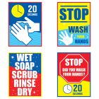Stop Scrub Your Hands Paper Wall Signs