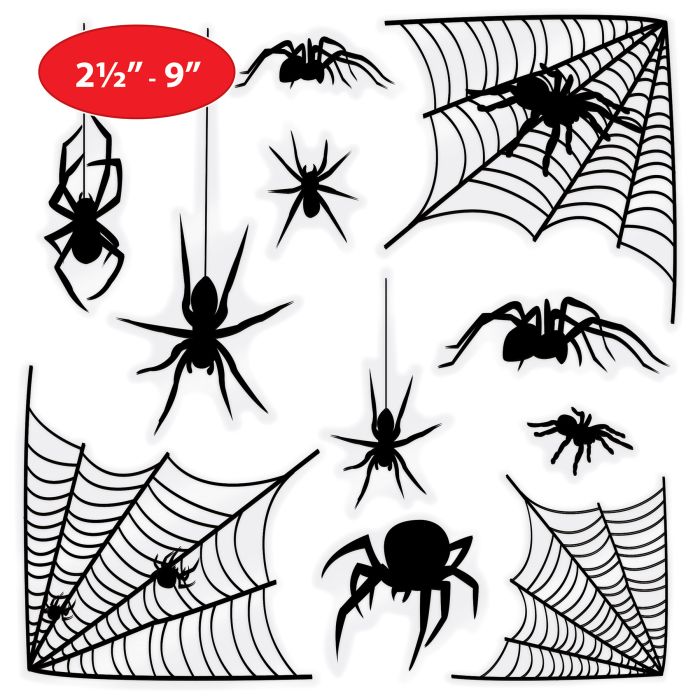 洋書 SPYDERS & SILHOUETTES Spider & Spider Web Silhouette Clings