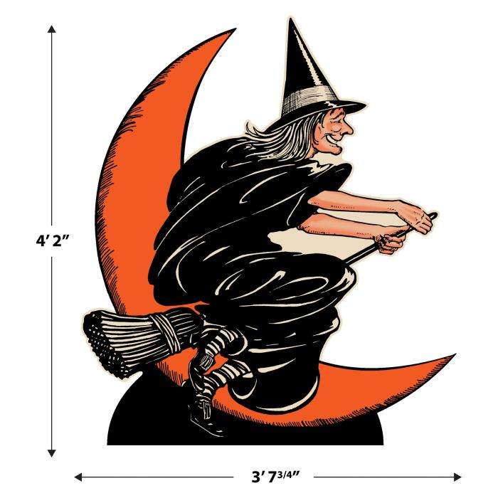 Vintage Halloween Witch & Moon Stand-Up