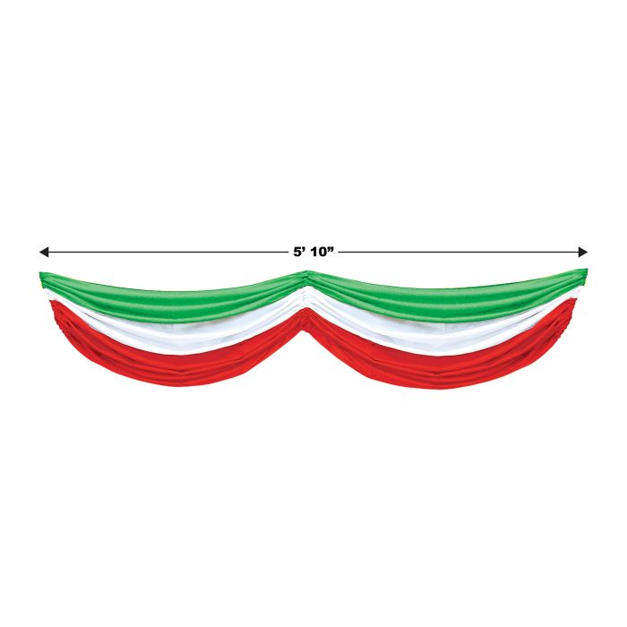 Beistle Italian Decor/Red, White & Green Fabric Bunting - Thumbnail 3