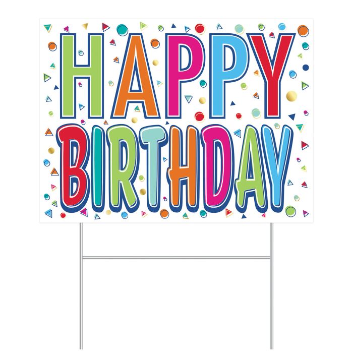 Plastic Happy Birthday Yard Sign