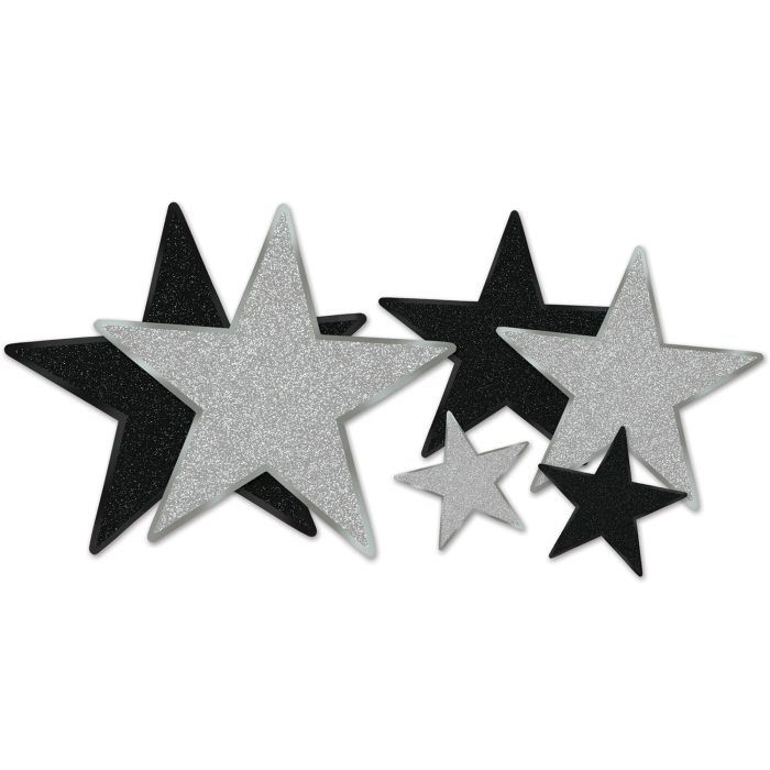 48ct Glittered Stars Sticker Sheet