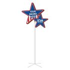 72" h x 28" w 250th Birthday STAR Pole Display