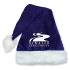 Blue Velvet Santa Hat w/White Plush Trim - Direct Imprint