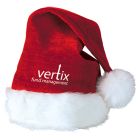 Red Velvet Santa Hat w/White Plush Trim - Direct Imprint