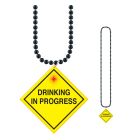 Beads w/"Drinking In Progress" Medallion