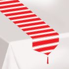 Printed Red & White Stripes Table Runner