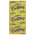 Happy Birthday Metallic Square Curtain