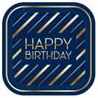 Navy & Gold Birthday Dinner Plates