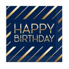 Navy & Gold Birthday Luncheon Napkins