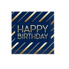 Navy & Gold Birthday Beverage Napkins