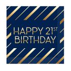 Navy & Gold Happy "21st" Bday Lunch Naps