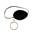 Pirate Eye Patch w/Plastic Earring