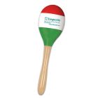 8" Red, White & Green Mexican Flag Maraca